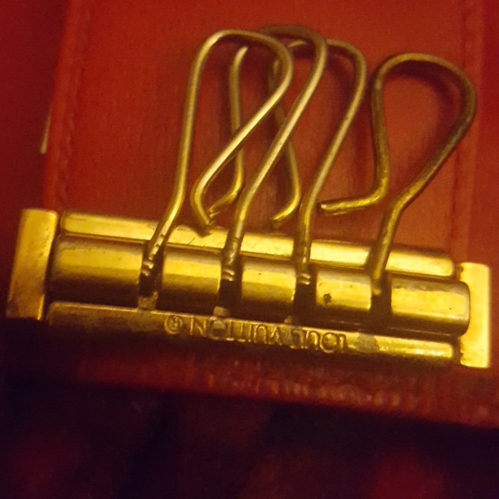 Louis vuitton red epi leather key holder gold - Picture 5 of 8